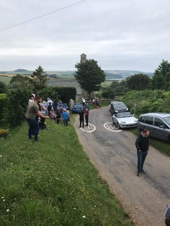 Everyone gathered to see the planes fly by