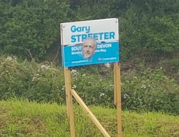 Gary Streeter. One of the damaged signs.