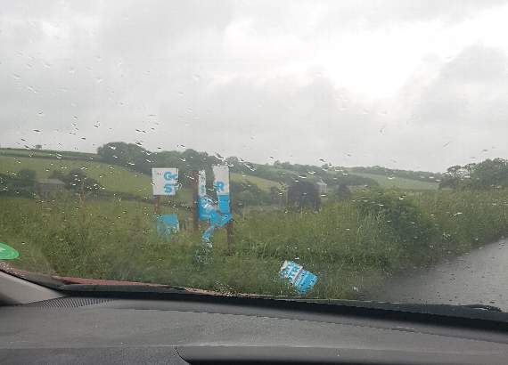 Gary Streeter. One of the damaged signs.