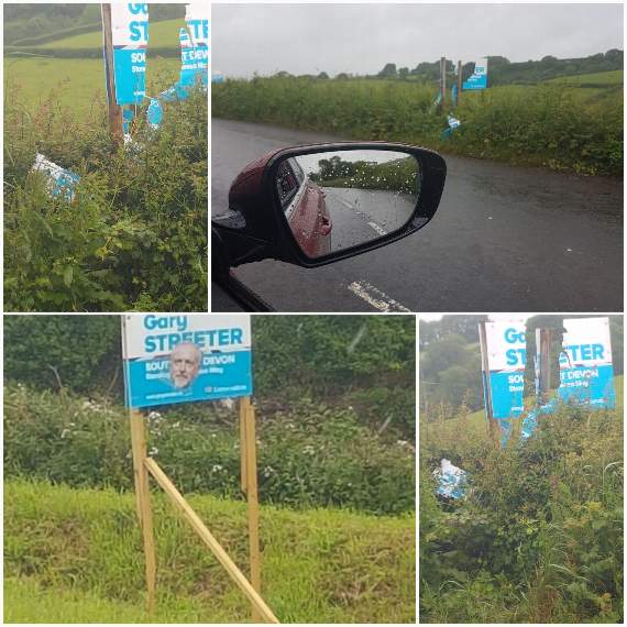 Gary Streeter. The damaged signs.