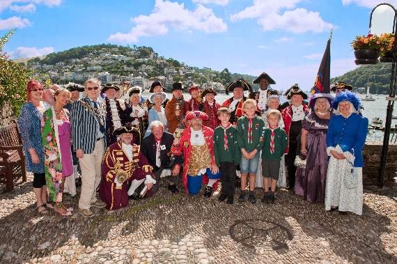 The town criers and their escorts at Bayards Cove, Dartmouth