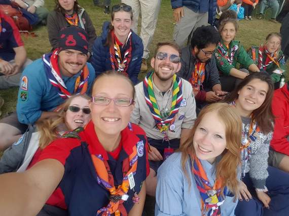 James Frith, centre with fellow Scouts from around the world in Iceland