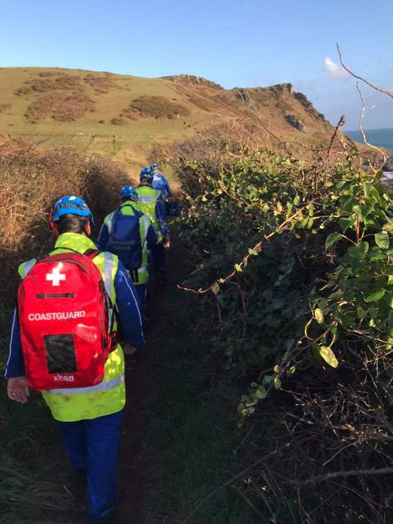 The coastguard team on the rescue