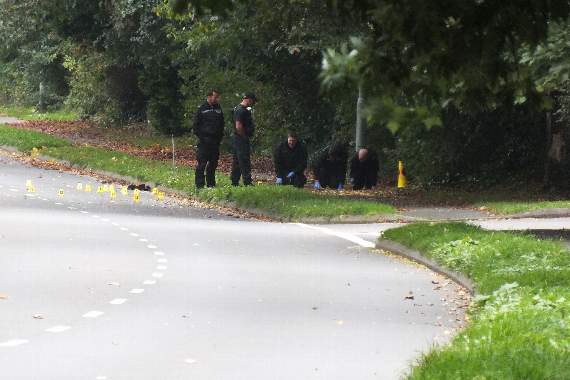 Police conducting fingertip search