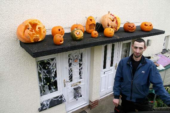 Neil Jackson with his spooky display