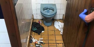 Shocking pictures of drug abuse in public toilets