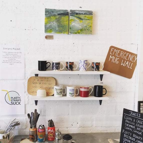 The ‘Emergency Mug Wall’ at THE ÜNIT