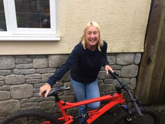 Elle Vuitton with the recovered bike