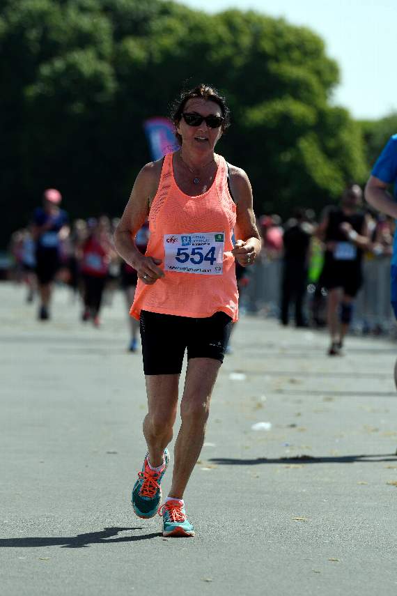 Sue Morgan running in the Plymouth Ocean Half Marathon this past weekend