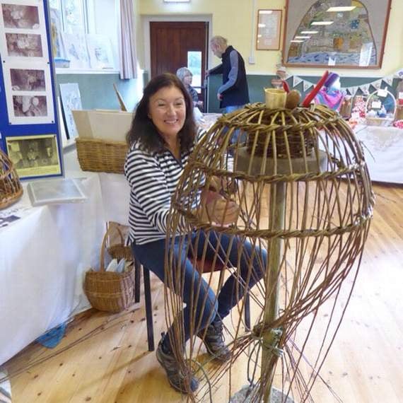 Sue Morgan and her famous willow crabpots