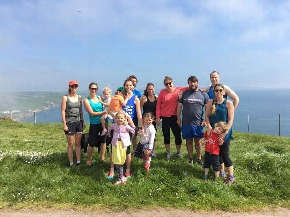 The team on the cliff path