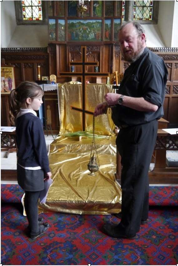 Children learned about different types of cross along with visual representations and Incense