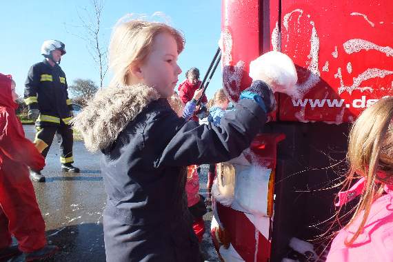 cleaning the fire engine
