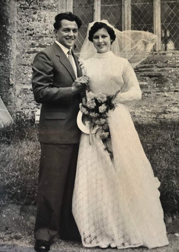 George Putt and Jane Brooking on their wedding day on August 2, 1958