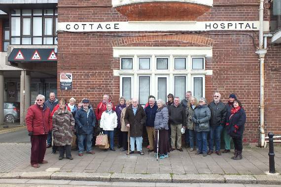 Campaigners outside Dartmouth and Kingswear Hospital