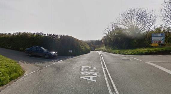 The A379 at Harraton Cross