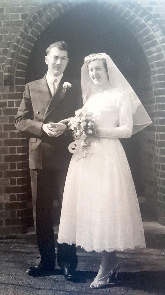 Peter and Pauline on their wedding day: March 15, 1958
