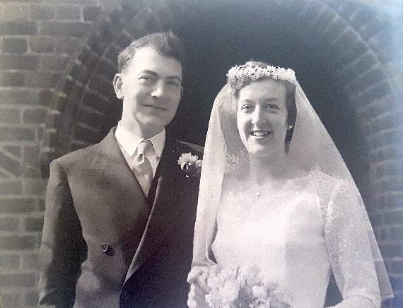 Peter and Pauline on their wedding day: March 15, 1958