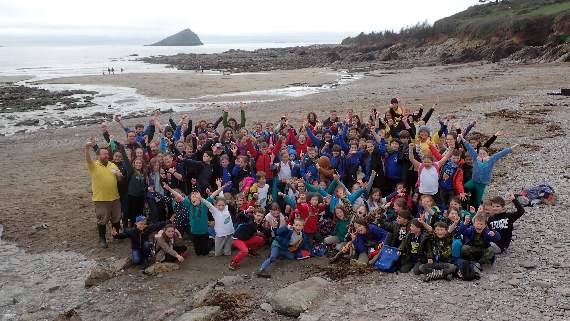 Kingsbridge Community College, Thurlestone Primary, Salcombe Primary, Manor Primary in Ivybridge and Sparkwell Primary were among the Devon schools who made the trip to Wembury (Credit: Devon Wildlife Trust)