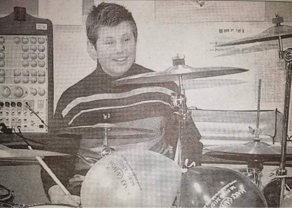 Joe with the drums gifted by Make A Wish