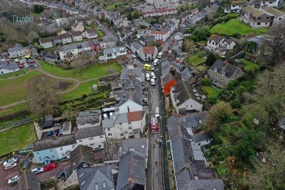 An aerial view of the incident, courtesy of Dan Coleman of Image Three Sixty