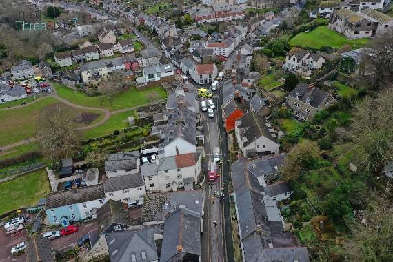 An aerial view of the incident, courtesy of Dan Coleman of Image Three Sixty