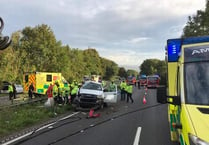 A38 crash: Man injured after car and pick-up truck crash near Rattery