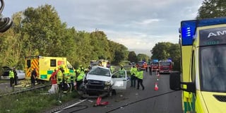 A38 crash: Man injured after car and pick-up truck crash near Rattery