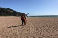 Global climate strike: South Hams couple stage their own protest on Blackpool Sands