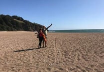 Global climate strike: South Hams couple stage their own protest on Blackpool Sands