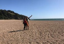 Global climate strike: South Hams couple stage their own protest on Blackpool Sands