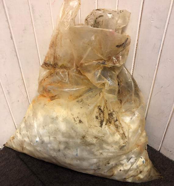 A large plastic bag of Otrivin bottles was washed up at East Portsmouth