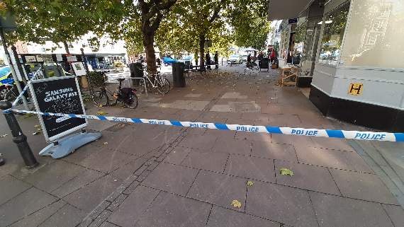 Two ambulances and police cars attend (Credit: Roman Alonso)