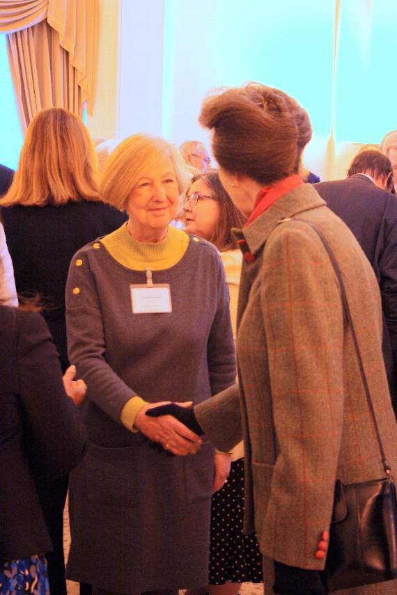 Anna Brownlow meeting the Princess Royal. Anna also received a long service award. (Credit: South Hams District Council)