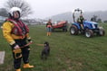 Dog and owner reunited after slippery fall down sheer rock face