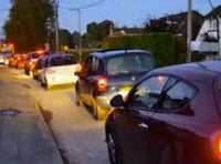 Peak hour traffic queues on Tuesday evening in Chawton Park Road