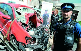 Devon and Cornwall police officers PCSO Miller and Special Constable Fewings. Picture by Ian Snell.