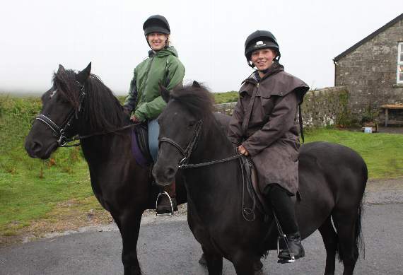 Abie Hibbs and Rachel Watson from Friends of the Dartmoor Hill Pony on ponies Jester and Inky.