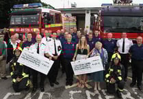 Fire fighters' charity walk from Okehampton to Lynton in full gear raises thousands for charity