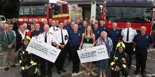 Fire fighters' charity walk from Okehampton to Lynton in full gear raises thousands for charity