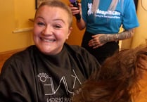 Sally has her head shaved for Hospiscare in tribute to cousin