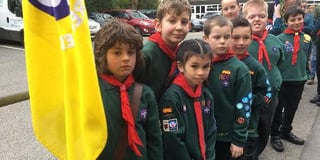Okehampton and mid Devon scouts gather for Okehampton's St George's Day Parade