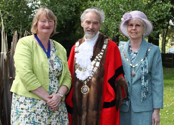 Mayor Tony Leech, mayoress Sue Leech, right, and deputy mayor Caroline Mott (picture James Bird).
