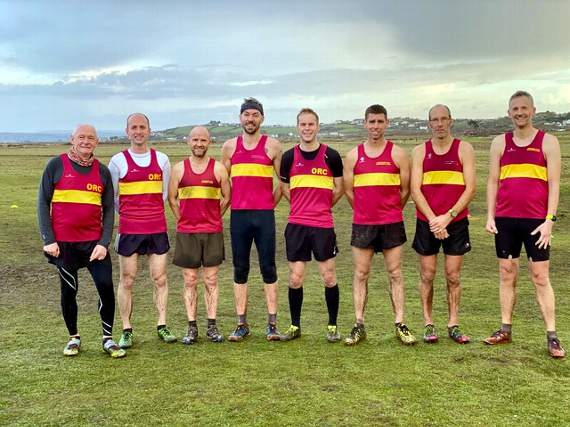 The Okehampton Running Club men’s team at The Westward Cross Country League.