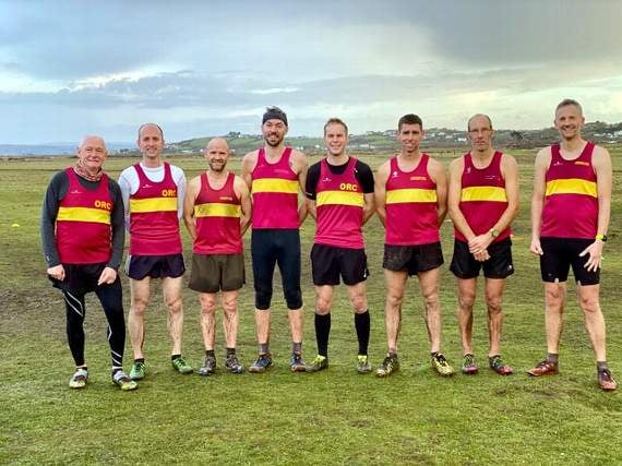 The Okehampton Running Club men’s team at The Westward Cross Country League.