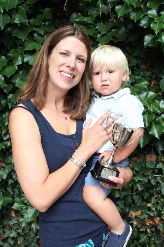 he winner of the one to-two years category was Billy Lake and he is pictured here (left) with mum Anna.