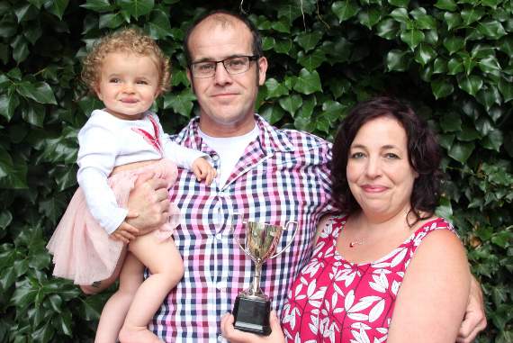The under one winner was Adrianna Hygate-Dean, who is pictured here with mum Sarah and dad Adrian.