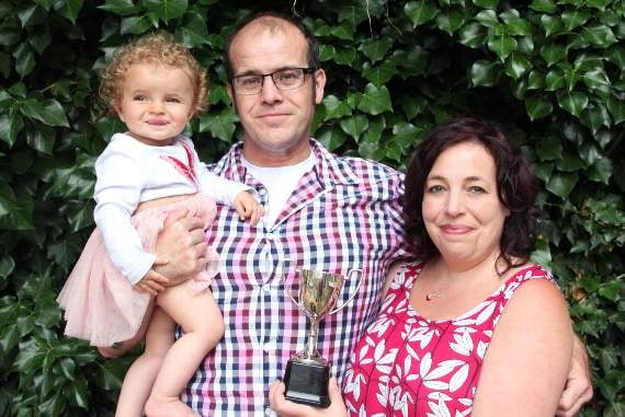 The under one winner was Adrianna Hygate-Dean, who is pictured here with mum Sarah and dad Adrian.