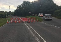 A390 at Gulworthy remains closed into next week following tractor fire