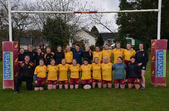 Okehampton Rugby Club women’s team line-up for a team photograph before their mememorable game against Launceston RFC seconds’ women. Picture by Dave Potter